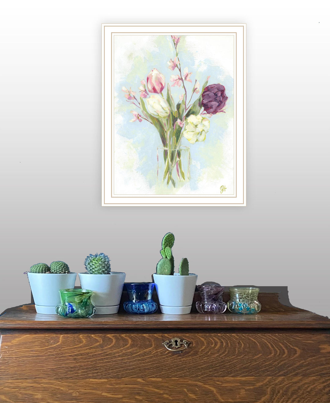 Flower Farm Bouquet Black Framed Print Wall Art