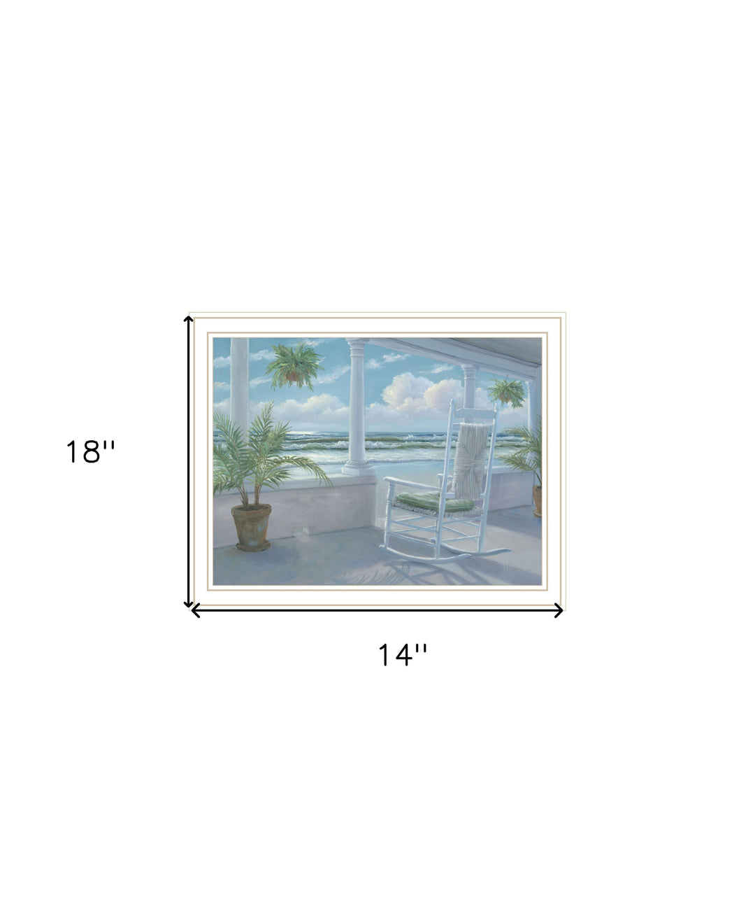 Coastal Porch Black Framed Print Wall Art