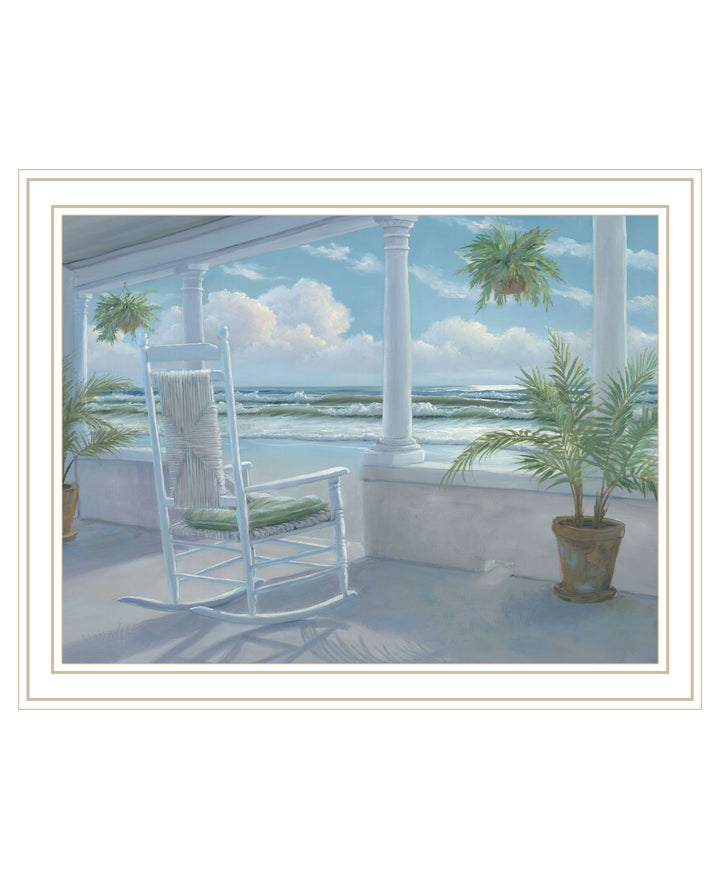 Coastal Porch Black Framed Print Wall Art