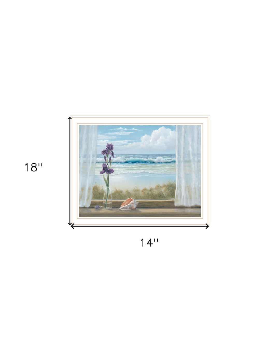 Irises on Windowsill Black Framed Print Wall Art