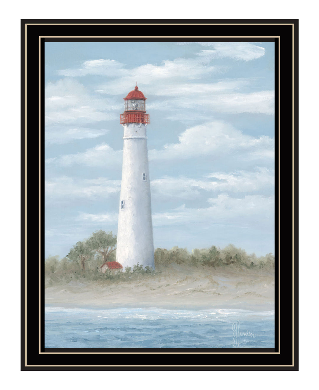 Cape May Light Black Framed Print Wall Art