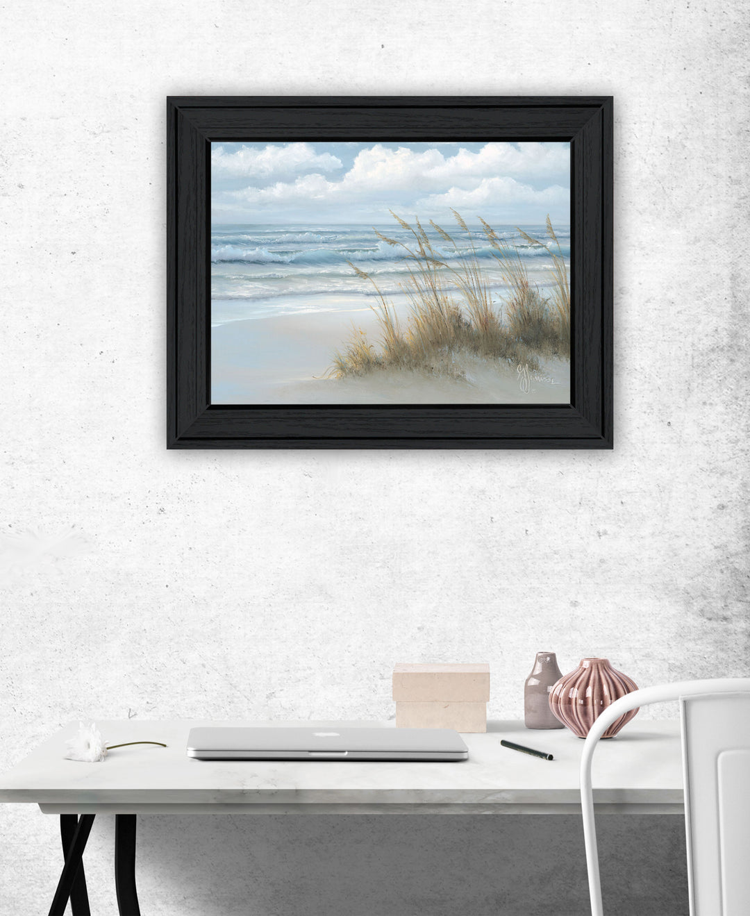 Sea Oats Black Framed Print Wall Art