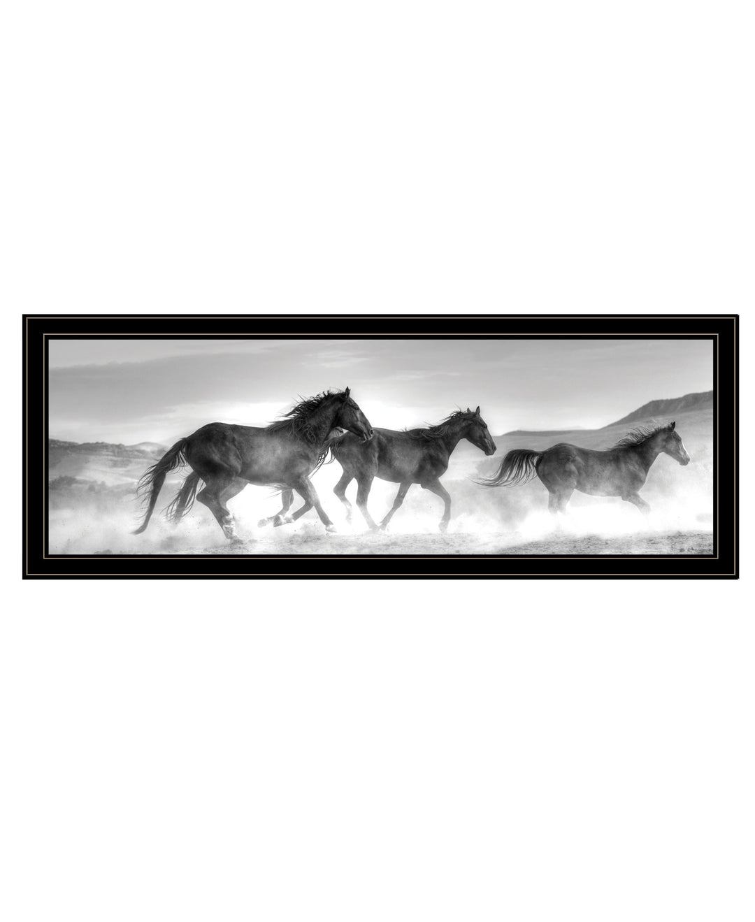 Horses Rolling By White Framed Print Wall Art