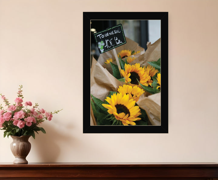 Sunflower Bouquet Black Framed Print Wall Art