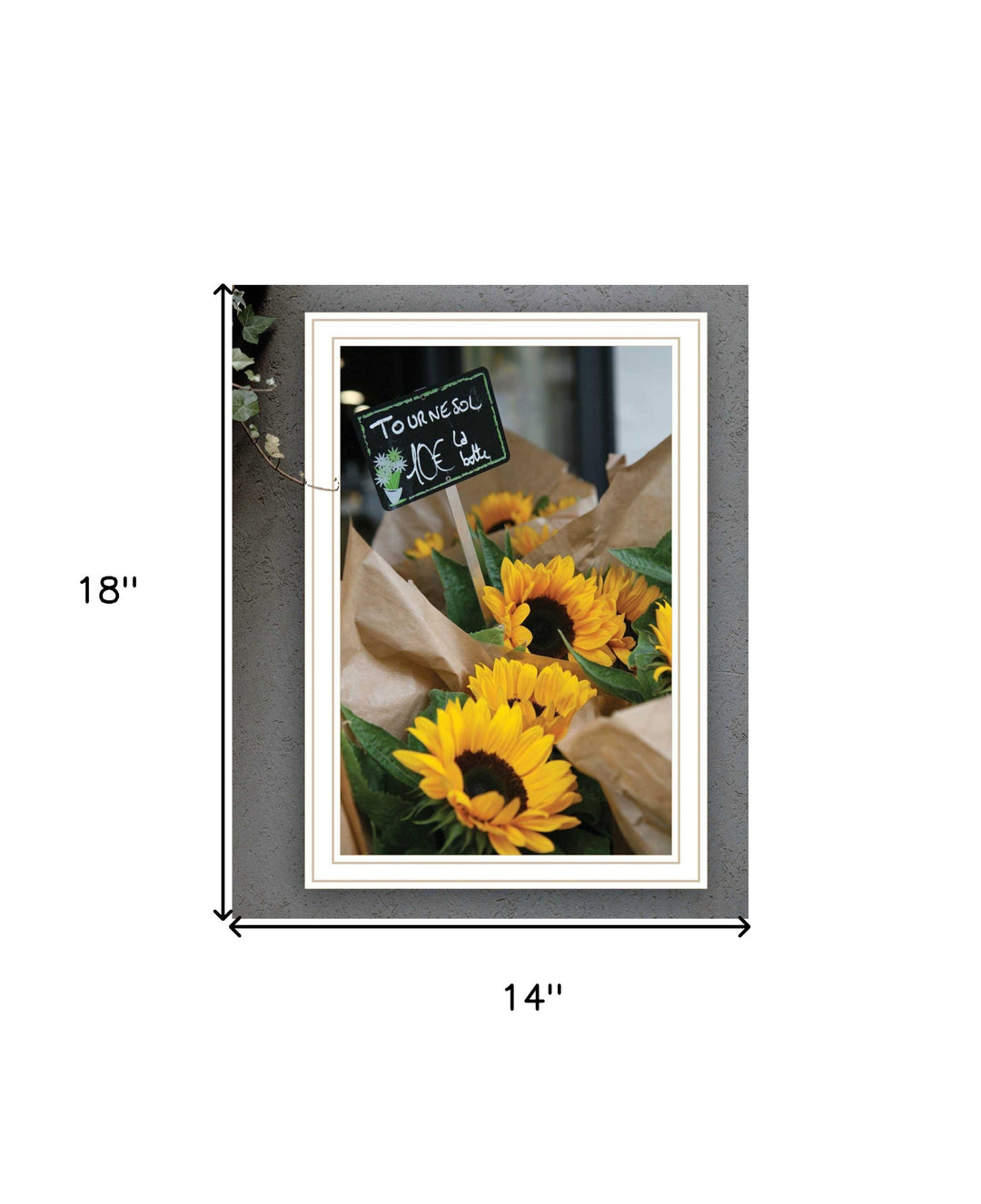 Sunflower Bouquet Black Framed Print Wall Art