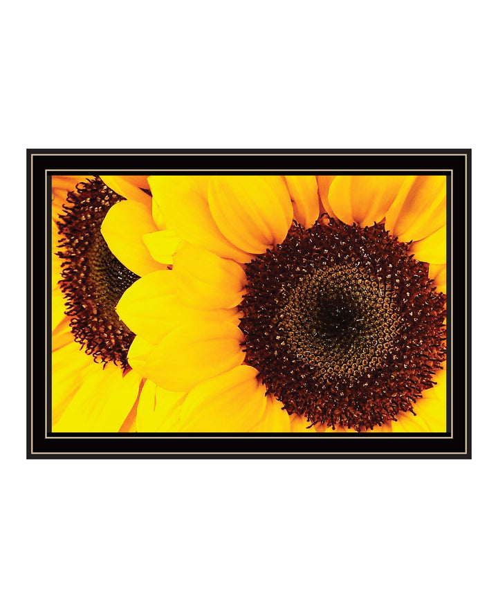 Sunflower Portrait Black Framed Print Wall Art