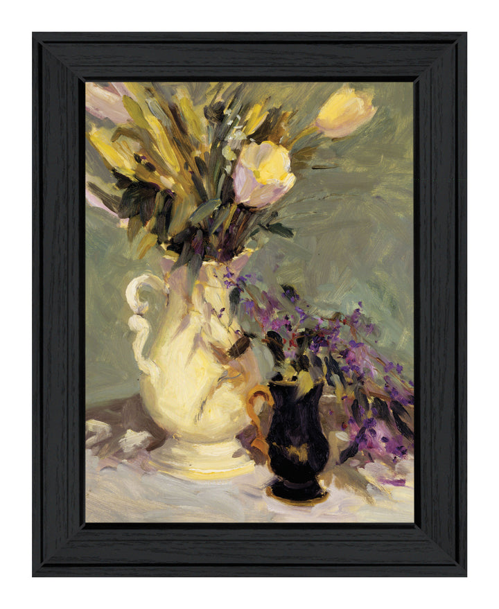 Tulips a Lavender Black Framed Print Wall Art