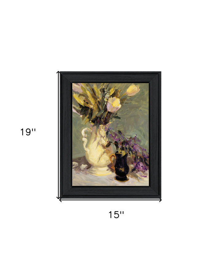 Tulips a Lavender Black Framed Print Wall Art