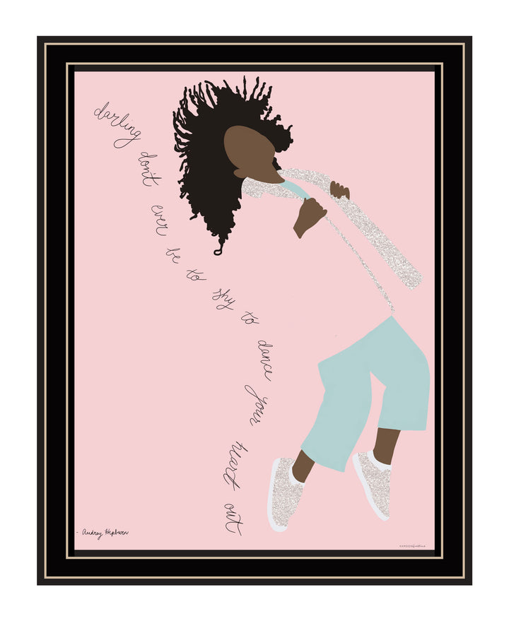 Dance Your Heart Out Black Framed Print Wall Art