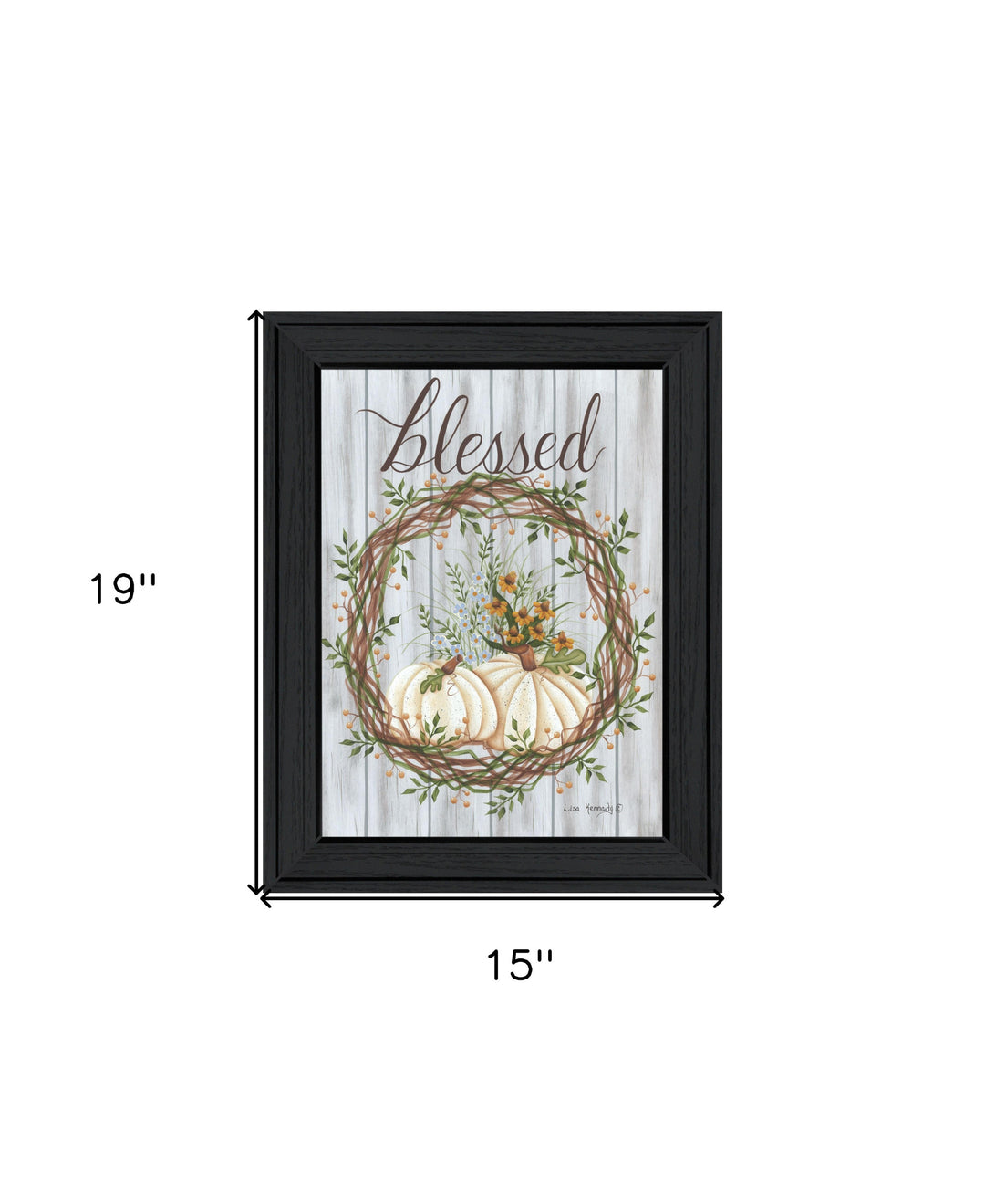 Blessed Wreath Black Framed Print Wall Art