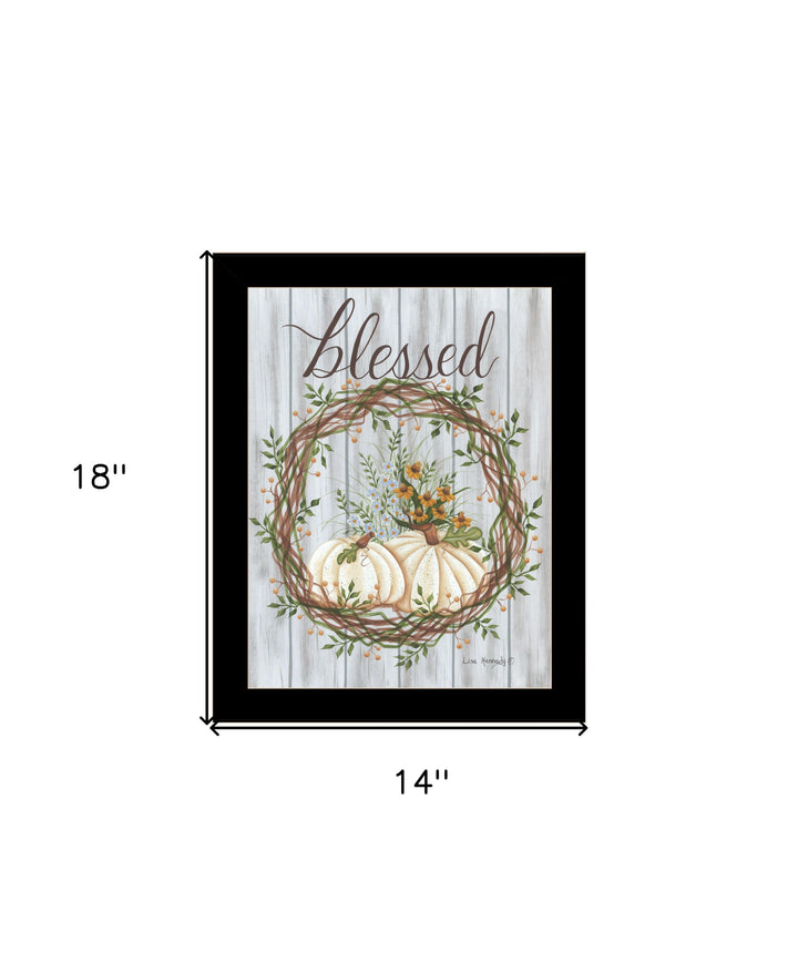 Blessed Wreath Black Framed Print Wall Art