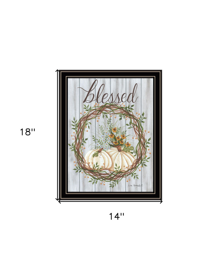 Blessed Wreath Black Framed Print Wall Art