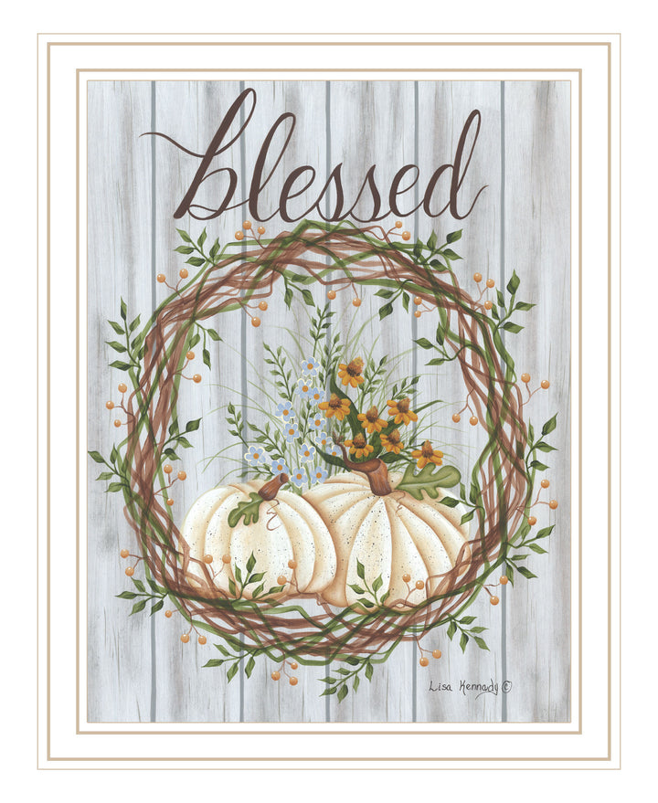 Blessed Wreath Black Framed Print Wall Art