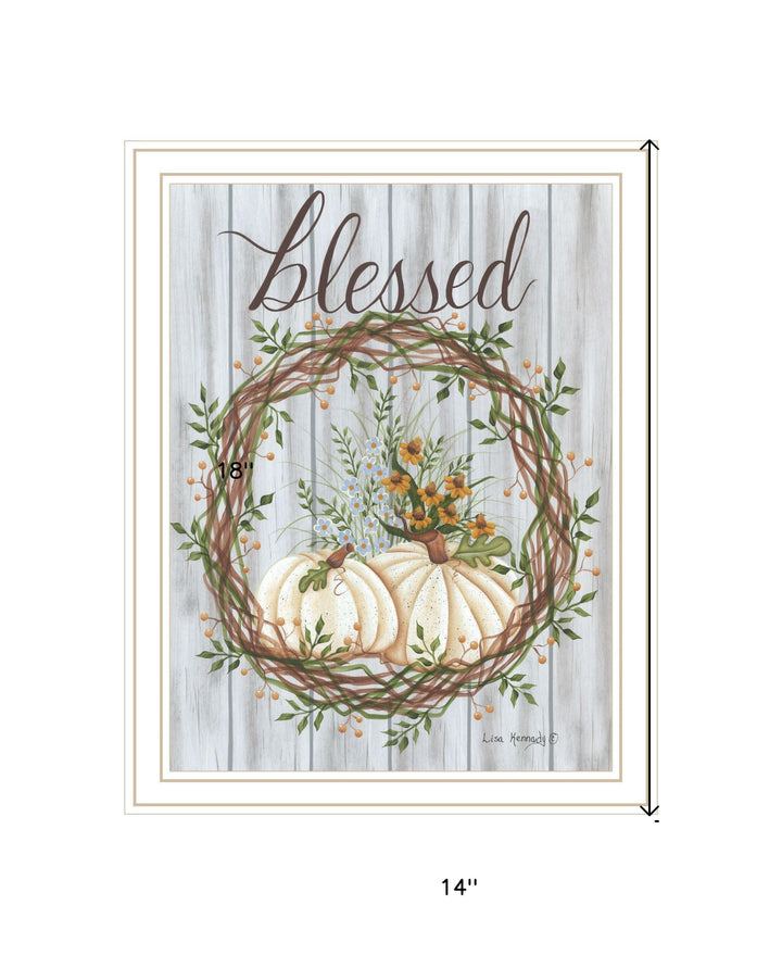 Blessed Wreath Black Framed Print Wall Art