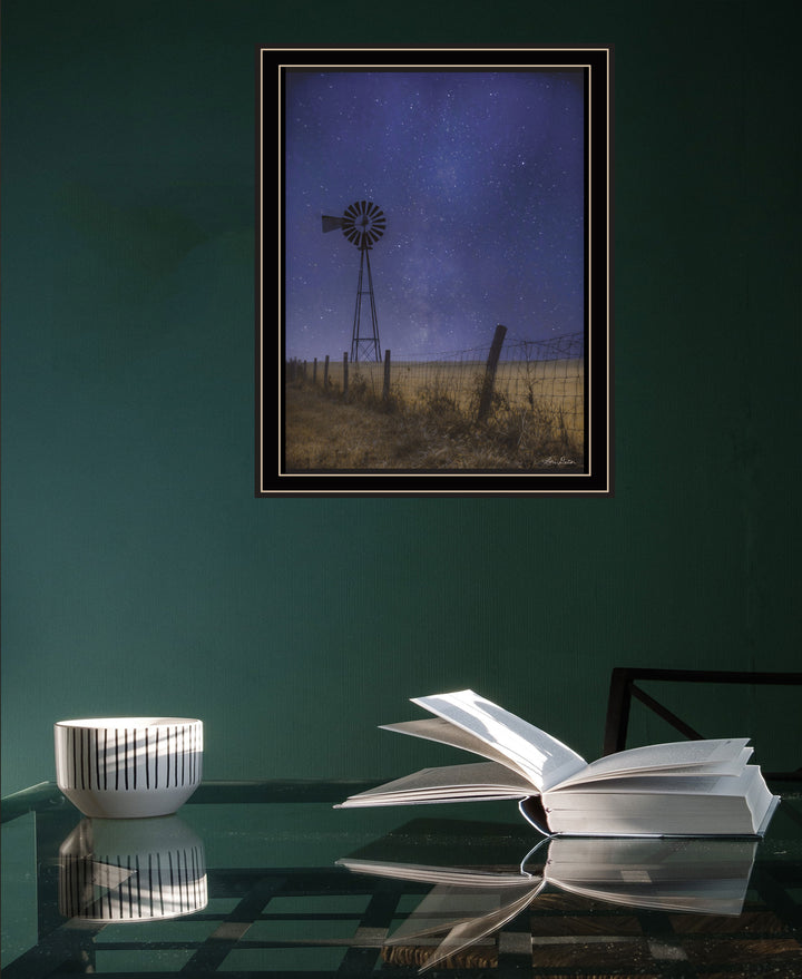 Starlit Night Black Framed Print Wall Art