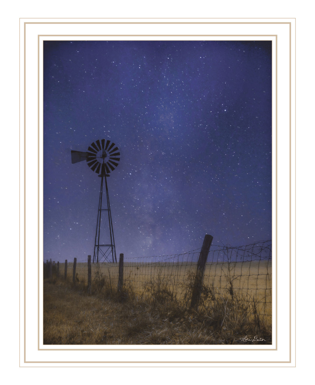 Starlit Night Black Framed Print Wall Art