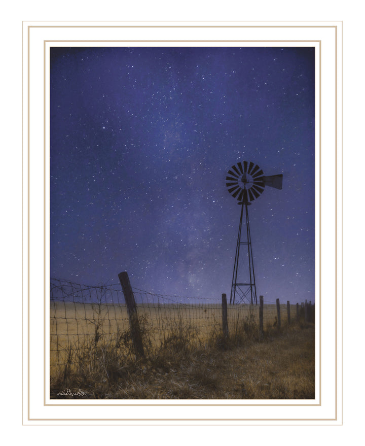 Starlit Night Black Framed Print Wall Art