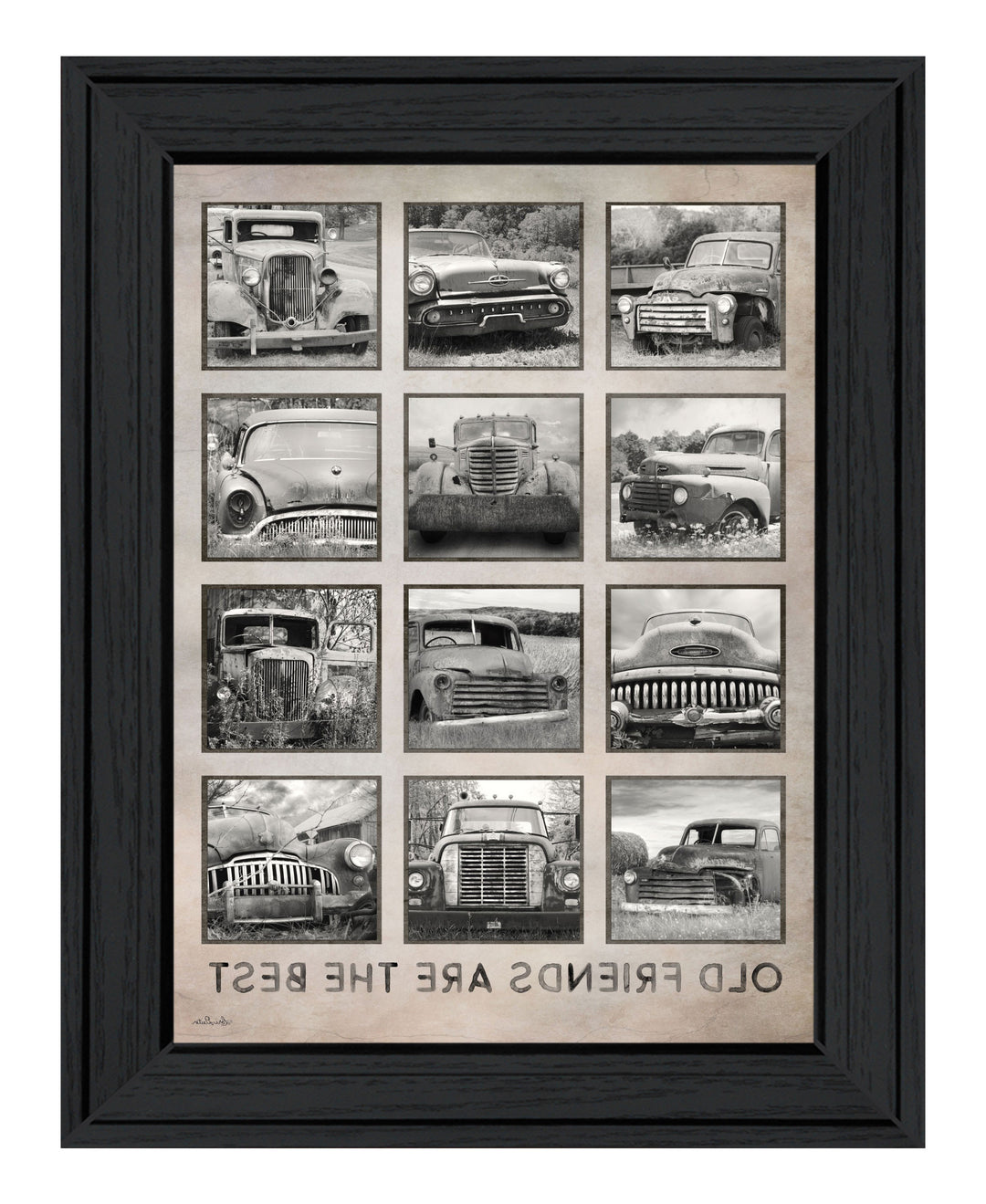 Old Friends Cars Are The Best Black Framed Print Wall Art