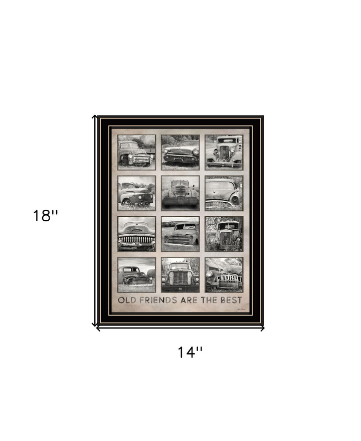 Old Friends Cars Are The Best Black Framed Print Wall Art