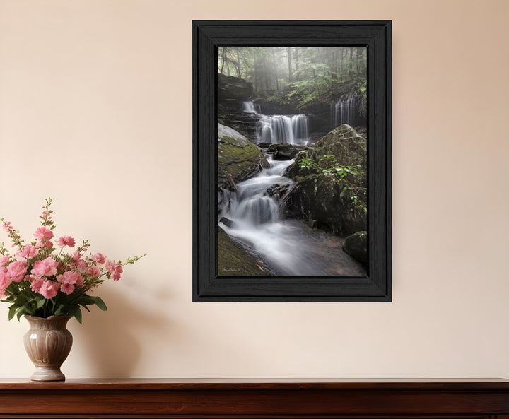 Ricketts Waterfall Black Framed Print Wall Art