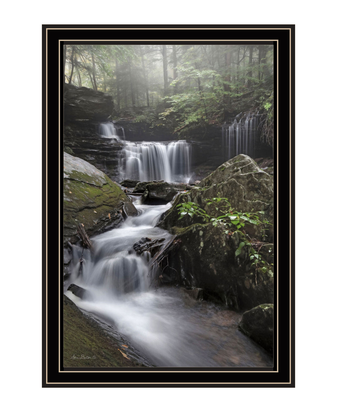 Ricketts Waterfall Black Framed Print Wall Art