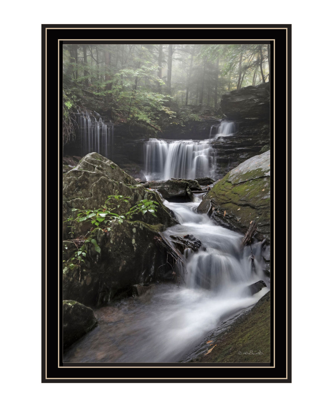 Ricketts Waterfall Black Framed Print Wall Art