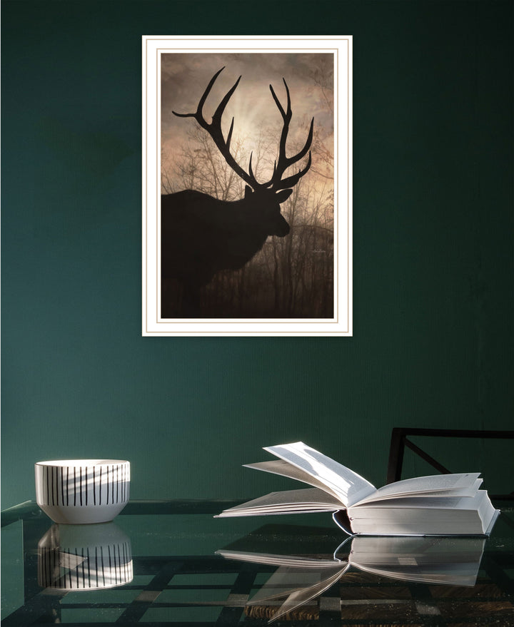 Elk Sunrise Black Framed Print Wall Art