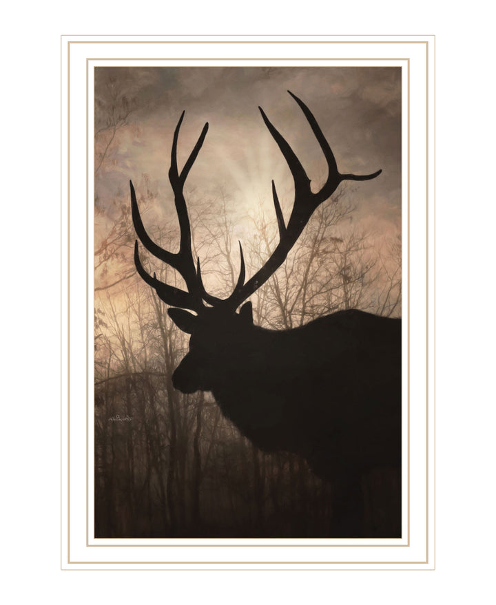 Elk Sunrise Black Framed Print Wall Art