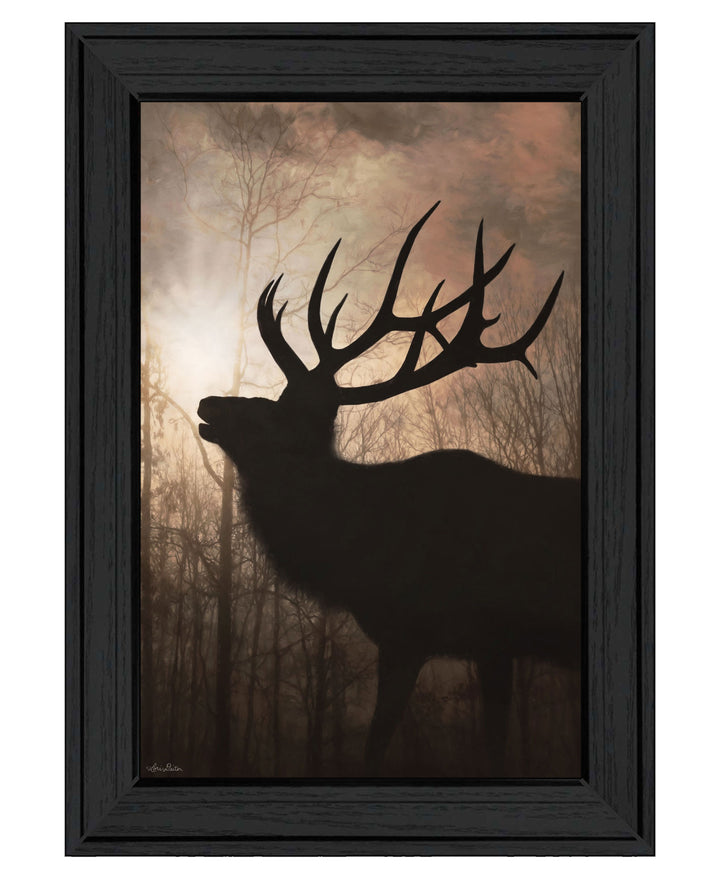 Elk Sunrise Black Framed Print Wall Art