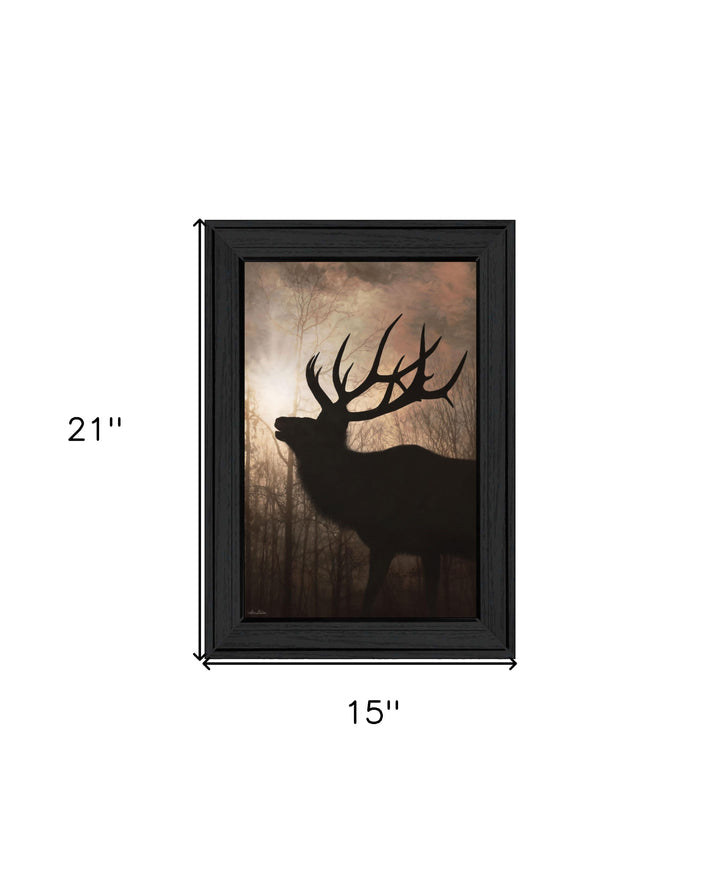 Elk Sunrise Black Framed Print Wall Art