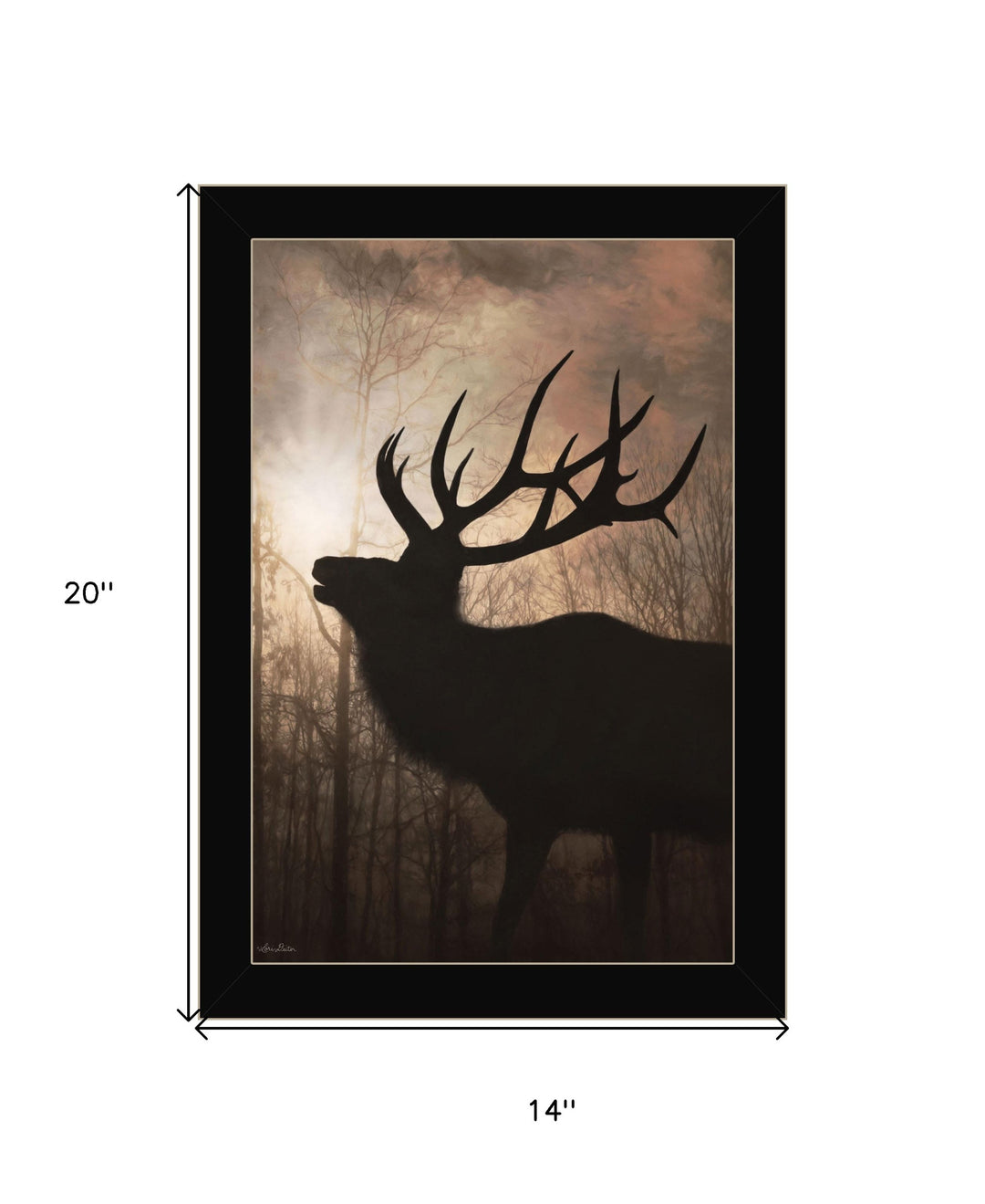 Elk Sunrise Black Framed Print Wall Art