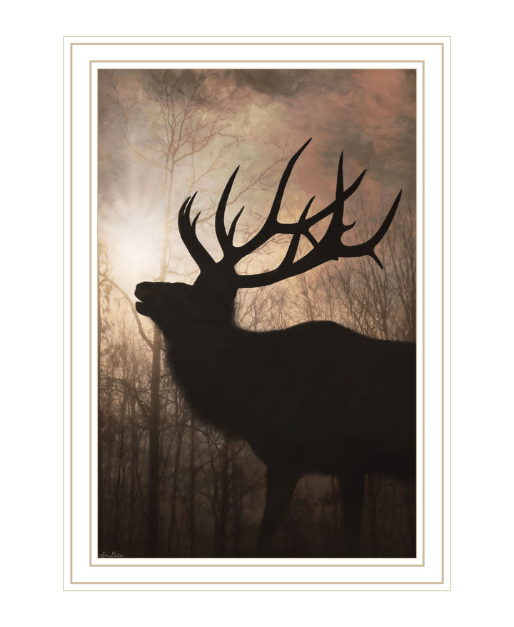 Elk Sunrise Black Framed Print Wall Art