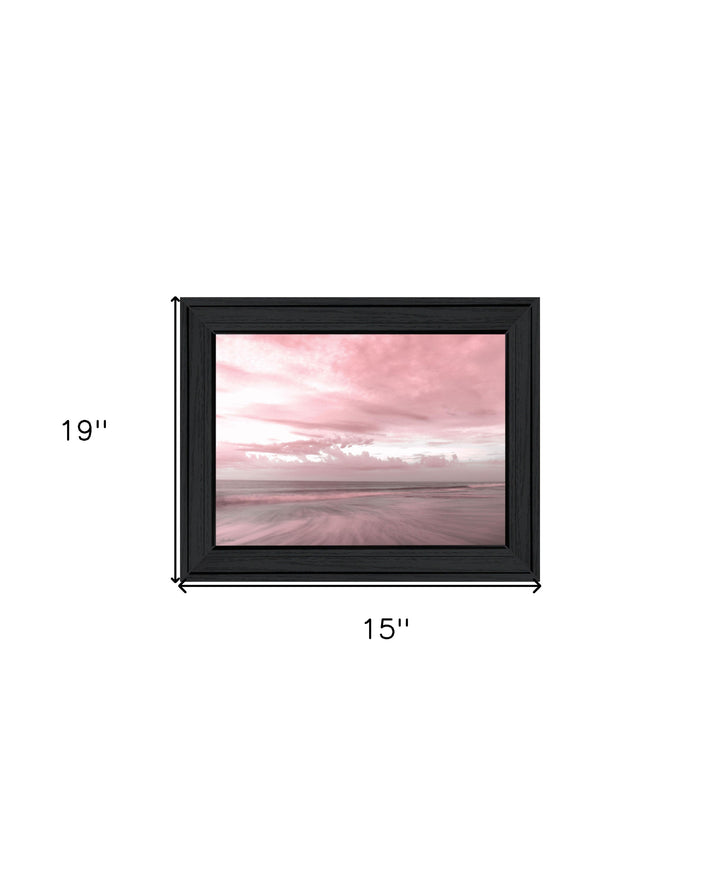 Pink Beach Emotions Black Framed Print Wall Art