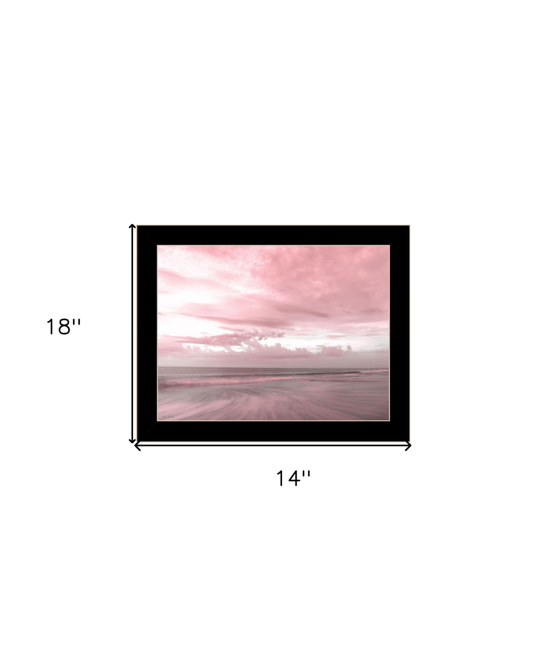 Pink Beach Emotions Black Framed Print Wall Art