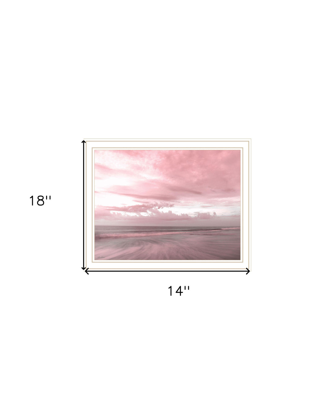 Pink Beach Emotions Black Framed Print Wall Art