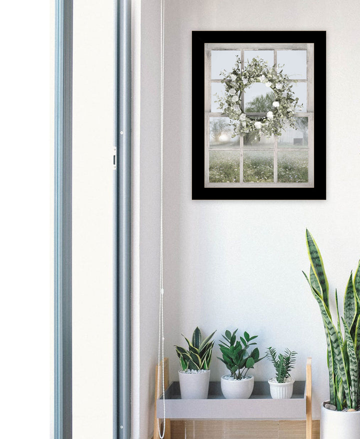 Spring Farm View Black Framed Print Wall Art