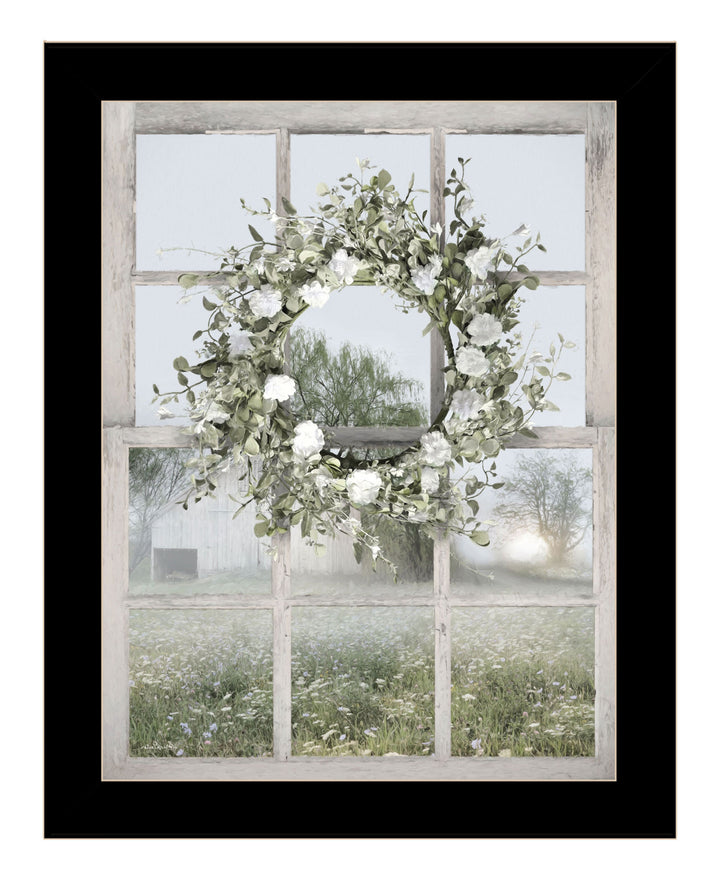 Spring Farm View Black Framed Print Wall Art