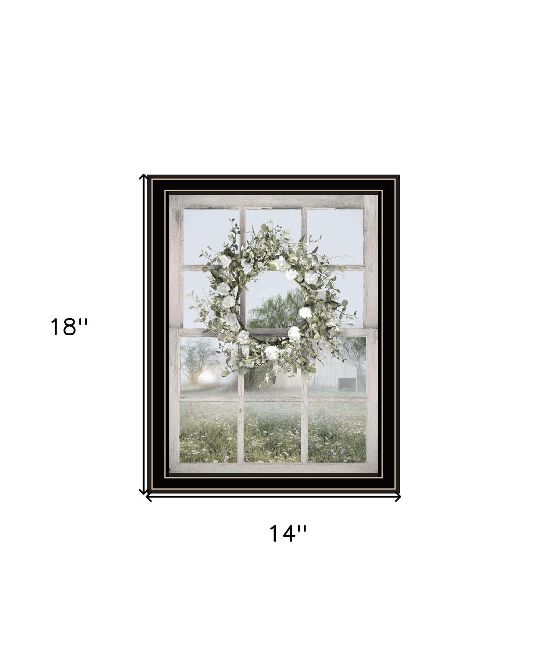 Spring Farm View Black Framed Print Wall Art