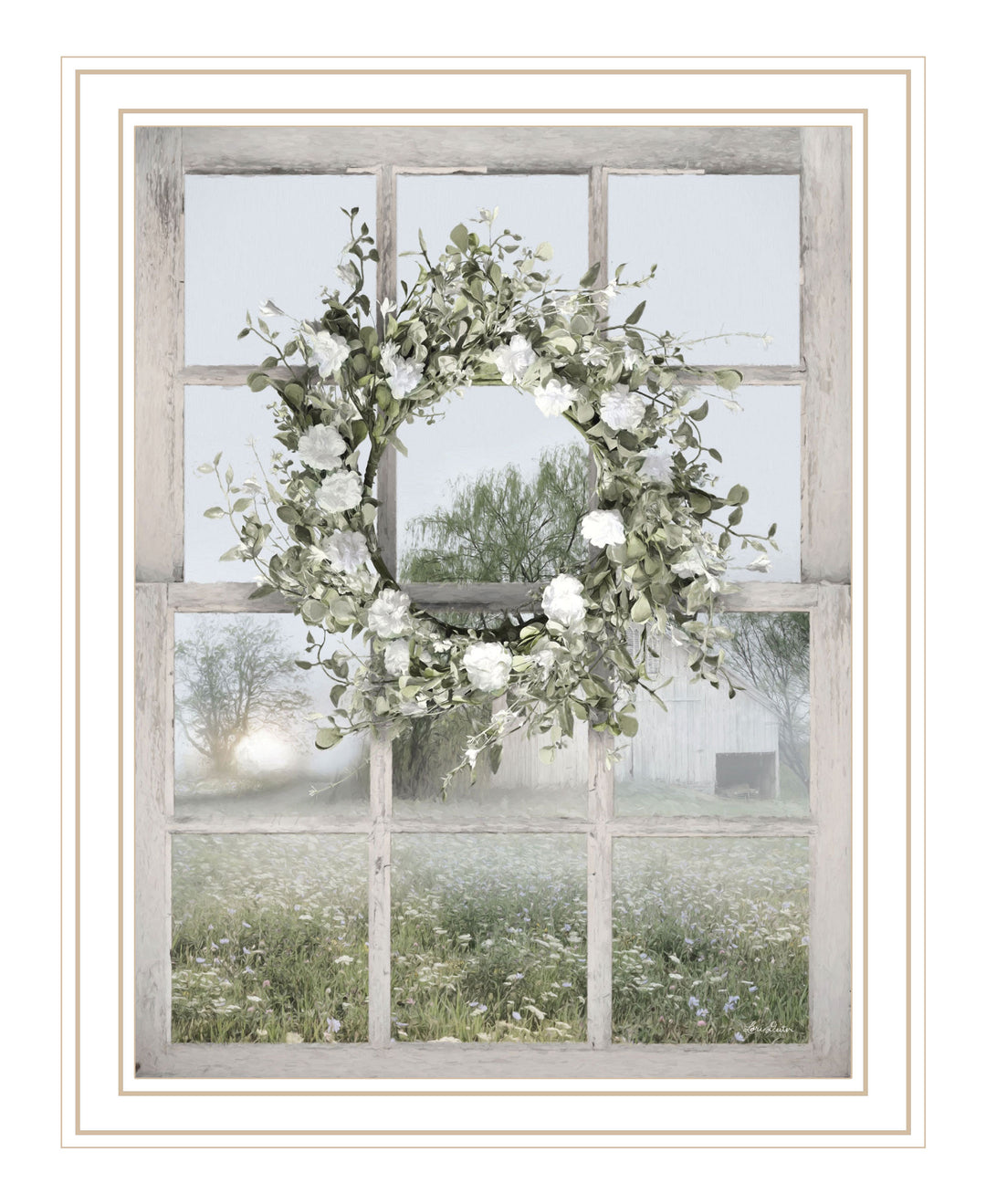 Spring Farm View Black Framed Print Wall Art