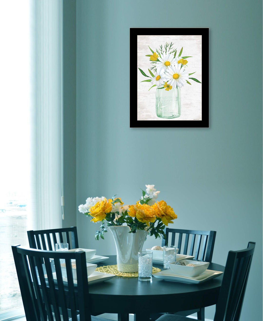 Floral Bouquet Black Framed Print Wall Art