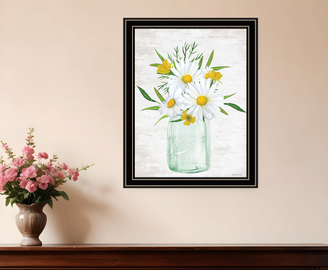 Floral Bouquet Black Framed Print Wall Art