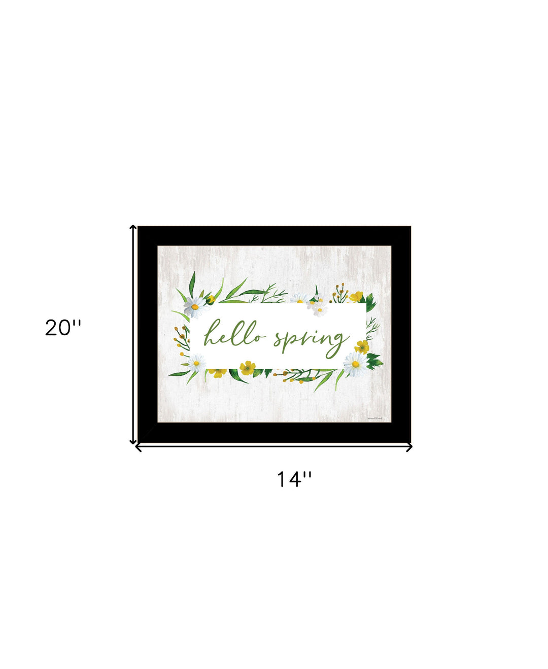 Hello Spring Black Framed Print Wall Art