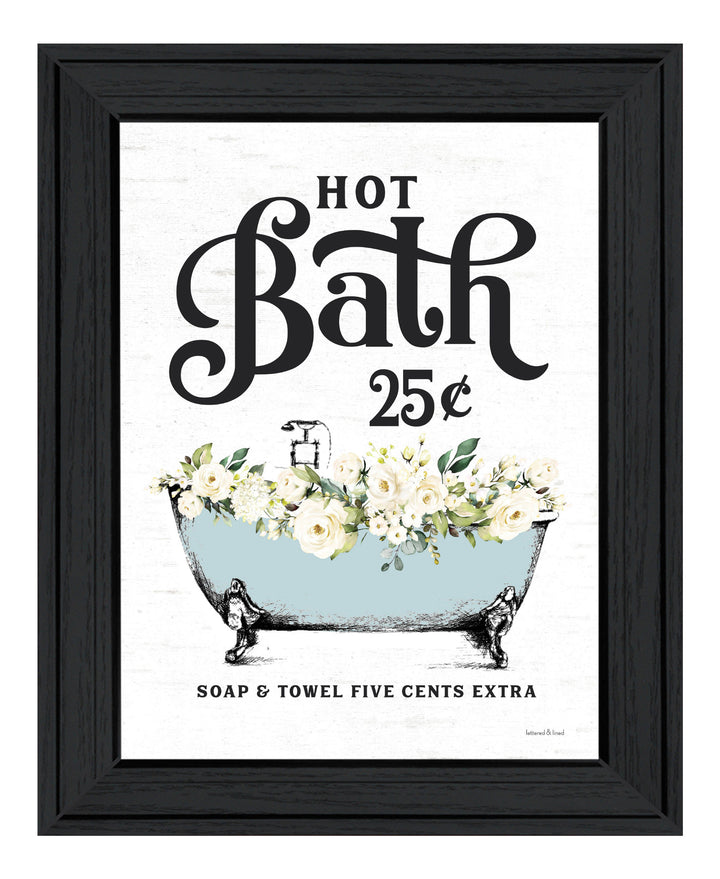 Hot Bath Black Framed Print Bathroom Wall Art