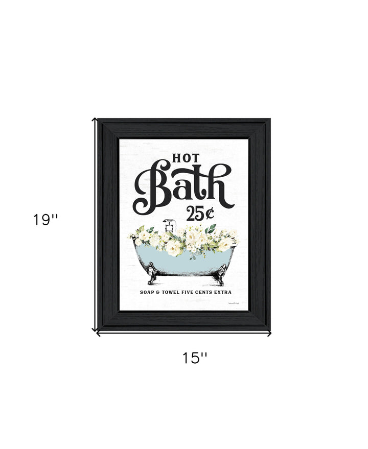 Hot Bath Black Framed Print Bathroom Wall Art