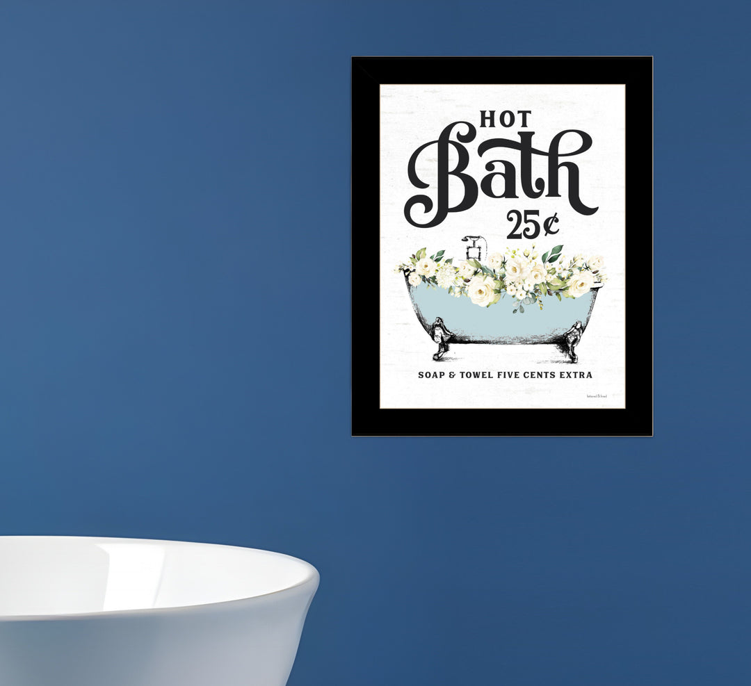 Hot Bath Black Framed Print Bathroom Wall Art