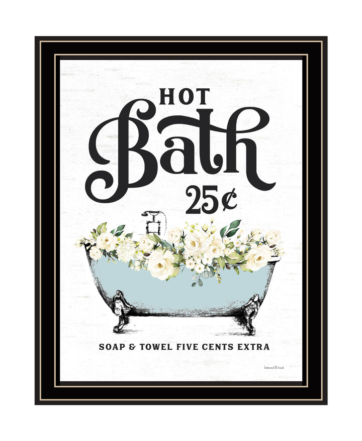 Hot Bath Black Framed Print Bathroom Wall Art