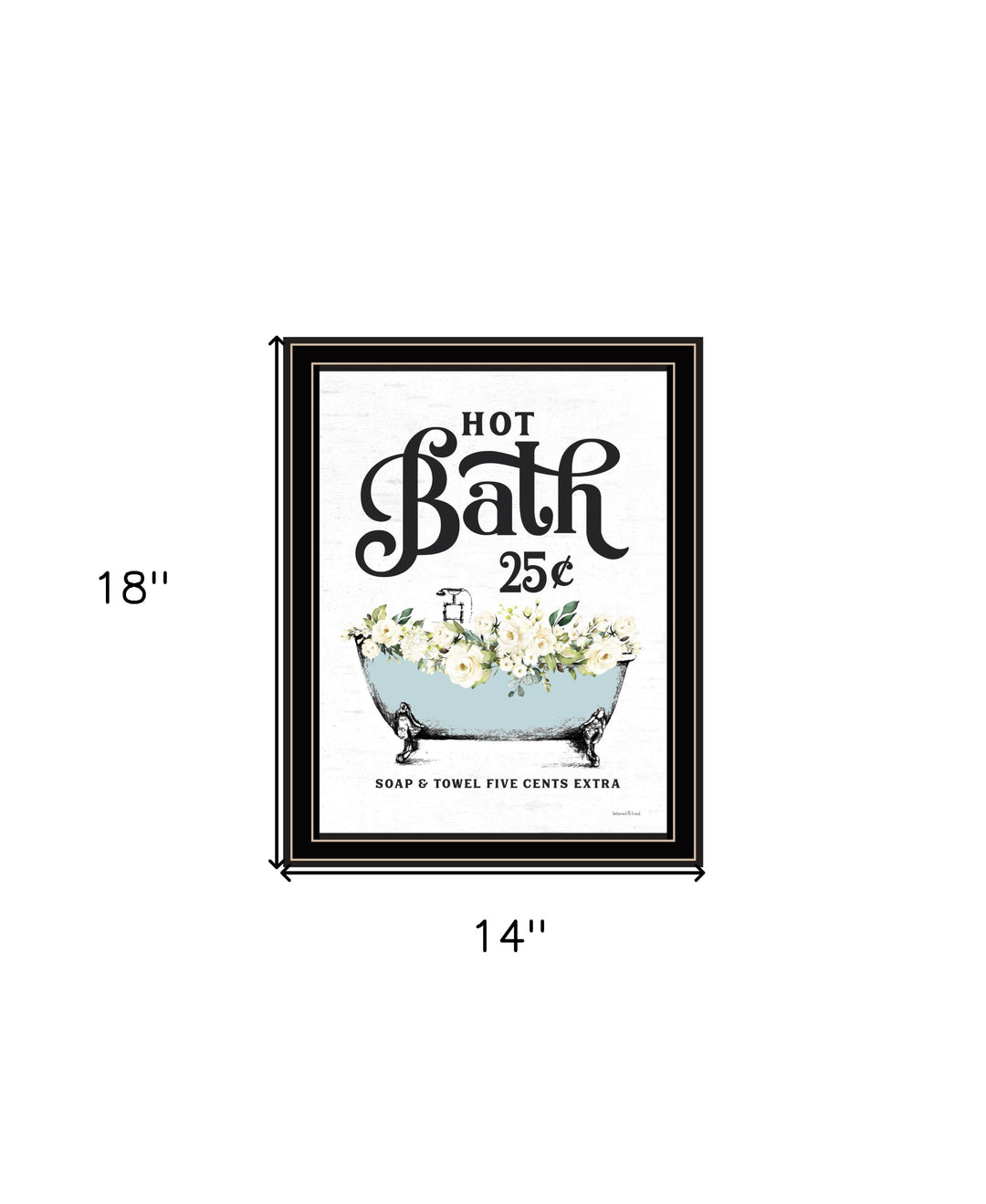 Hot Bath Black Framed Print Bathroom Wall Art