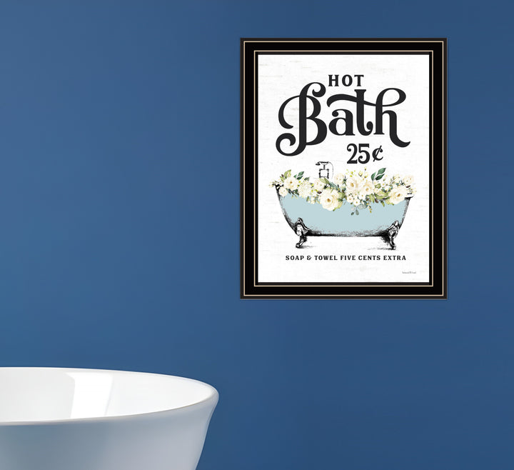 Hot Bath Black Framed Print Bathroom Wall Art