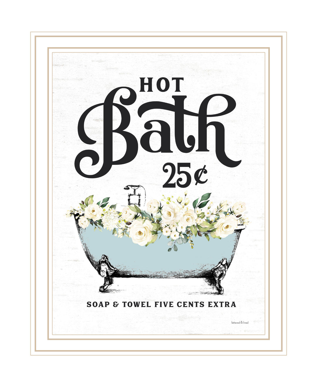 Hot Bath Black Framed Print Bathroom Wall Art