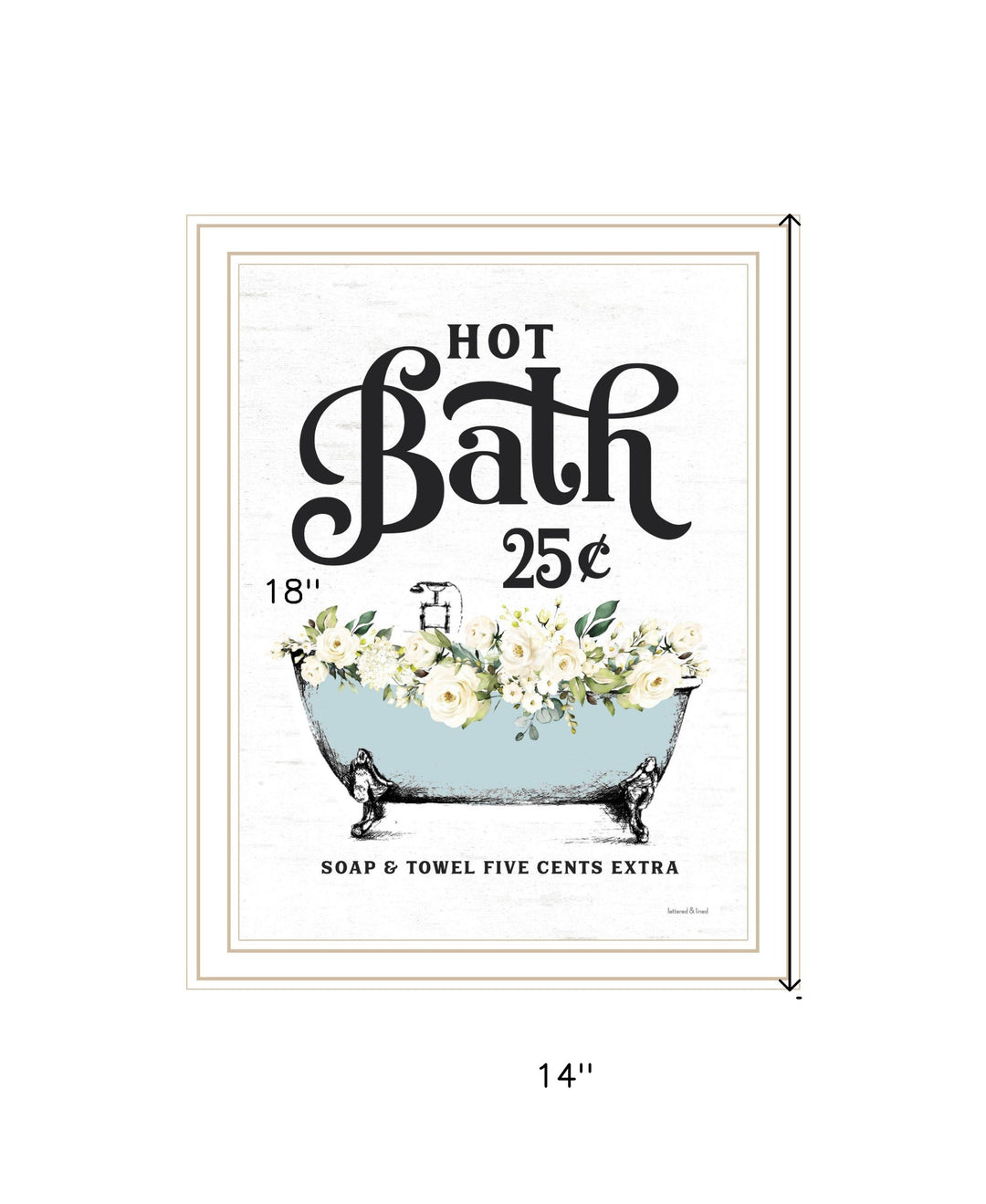 Hot Bath Black Framed Print Bathroom Wall Art